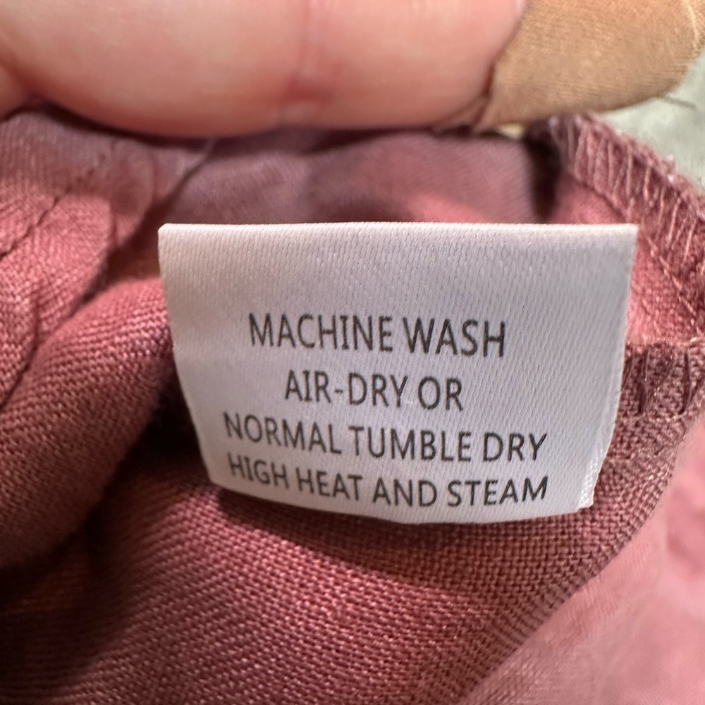 SOLD Roolee Pink 100% Linen Button 3/4 Sleeve Modest Dress Size Small - Picture 6 of 8